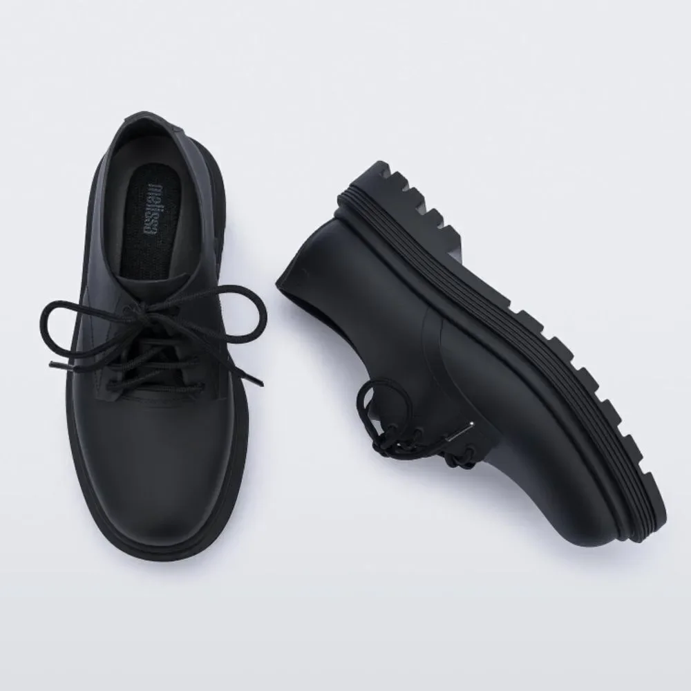 Melissa Womens Black Retro Platform Oxford Lace Up Trendy Shoe